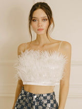 Kinsey White Feather Top