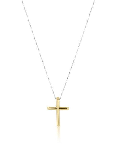 Two Tone Cross Necklace