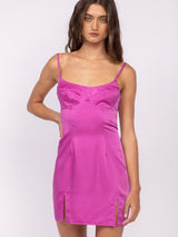 Angie Pink Satin Dress