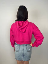 Super Soft Barbie Pink Waffle Crop Hoodie