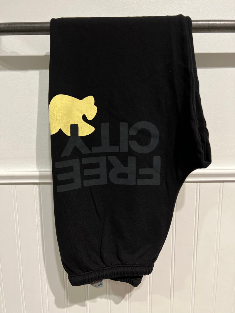 FREECITYLARGE Black Space Cream Sweatpant