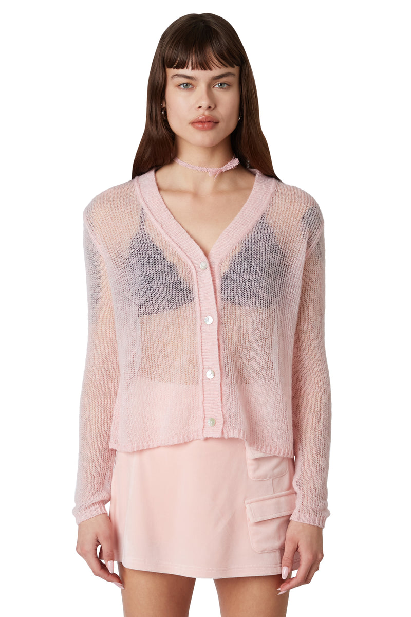 Roxana Petal Pink Sweater Cardigan