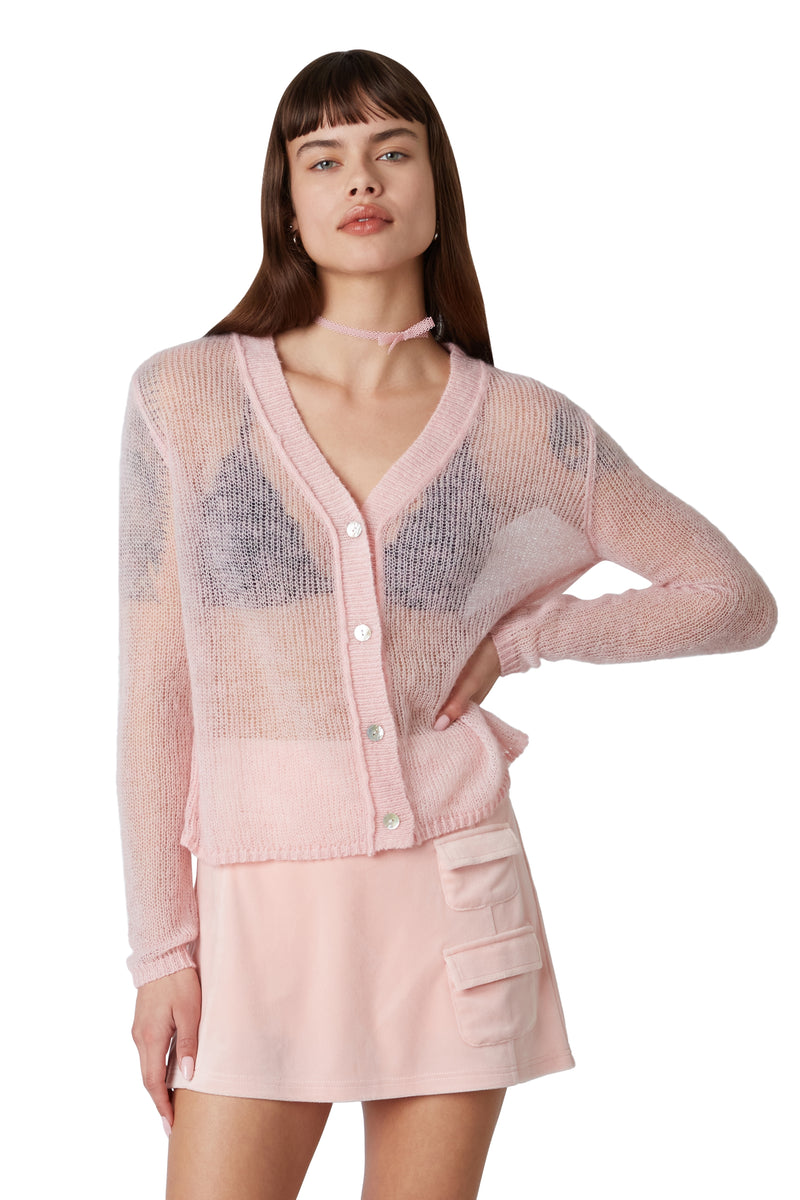 Roxana Petal Pink Sweater Cardigan
