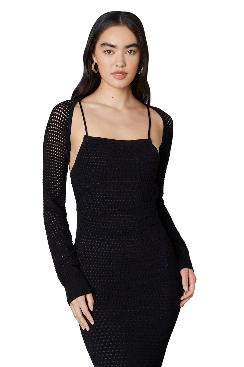 Sofia Knit Crochet Black Bolero